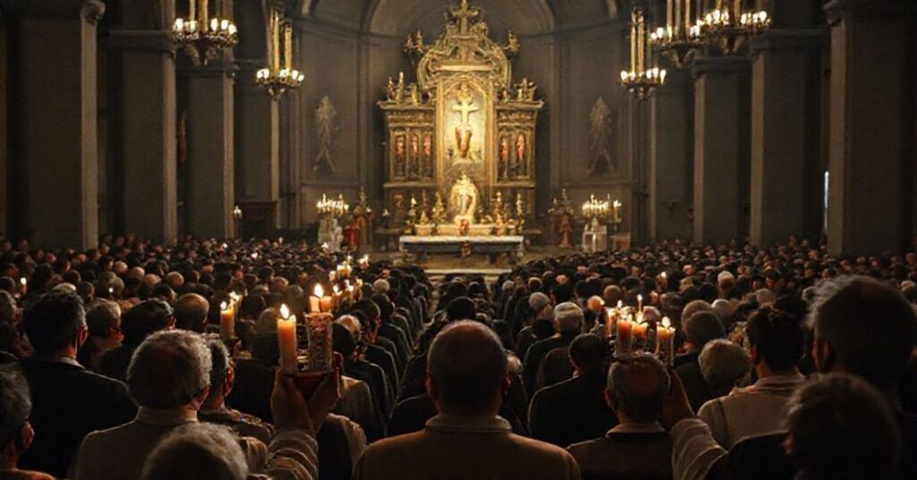 Uroczystość w Pińsku pod przewodnictwem "ks." Andrzeja Trona MSF z Apostolstwa Dobrej Śmierci