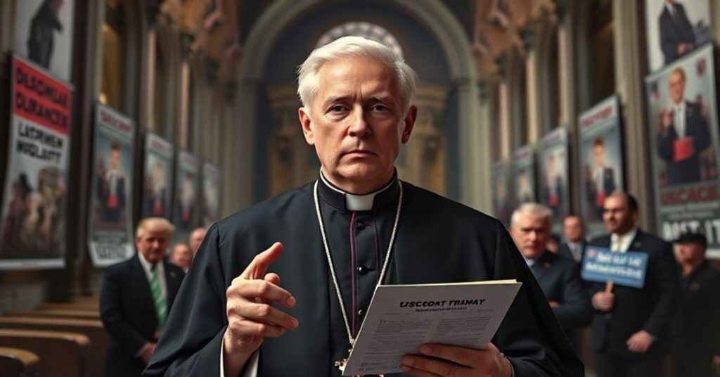 Pseudohierarcha Paul Coakley w rozmowie z Donaldem Trumpem i J.D. Vance'em w kontekście migracji