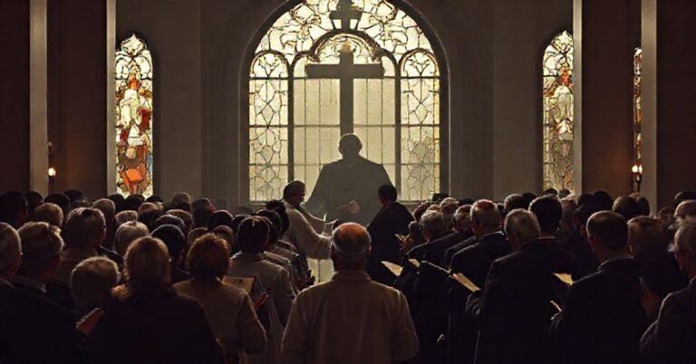 Scena przedstawiająca tradycyjny katolicki punkt widzenia sedewakantystów na ekumeniczną mistyfikację podczas pseudopapieskiej wizyty Leona XIV w Turcji.