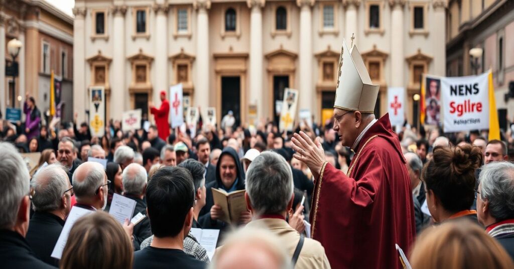 Pseudopielgrzymka nowo-kościelna w Rzymie - bp Suchodolski głosi herezje przed uczestnikami Ruchu Światło-Życie