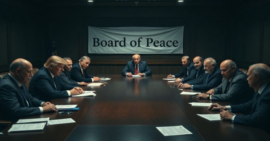 Zdjęcie przedstawiające zebranie liderów świata w Radzie Pokoju pod przewodnictwem Donalda Trumpa.