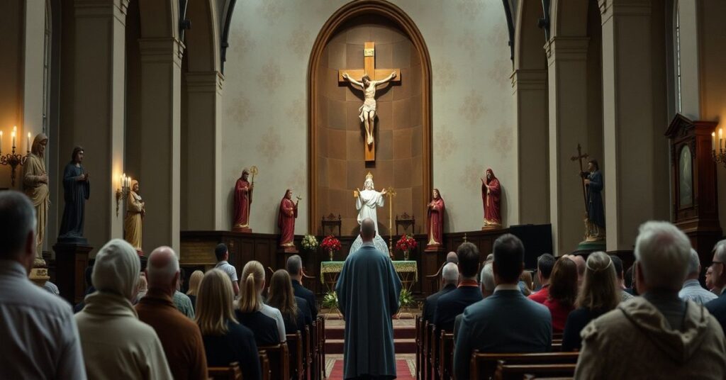 Grupa wolontariuszy Caritas podczas rekolekcji w Domu 'Uzdrowienie Chorych' im. Karola Wojtyły podczas przemowy Edwarda Dajczaka.