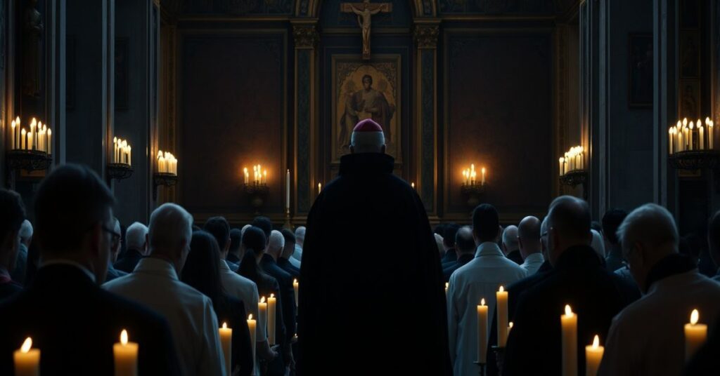 Biskup Erik Varden w kaplicy papieskiej prowadzi rekolekcje dla fałszywych przywódców nowego rzymu.