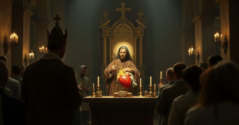 Scena tradycyjnych rekolekcji katolickich z podejrzanym kultem "Św." Filipy Mareri.