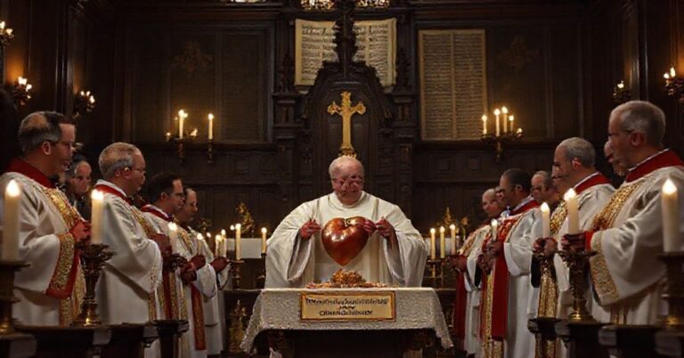 Wewnątrz tradycyjnego sanktuarium katolickiego z relikwią nienaruszonego serca Filipy Mareri