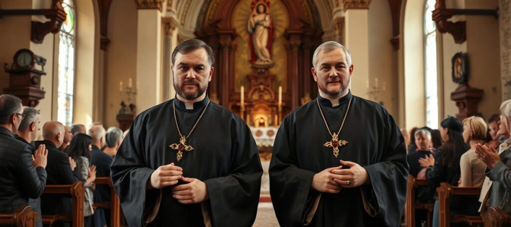 Relikwie błogosławionego Hermana Stępnia i błogosławionego Achillesa Puchały w parafii św. Kazimierza w Łodzi