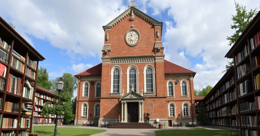 Stary ksiądz czytający Rewizora Gogola obok encykliki Pascendi Dominici gregis.