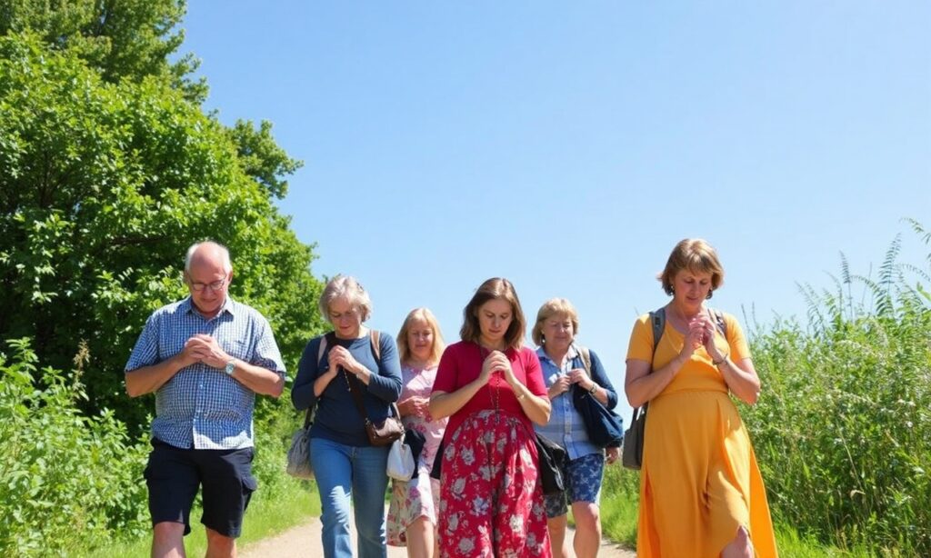 Rodzina Allexów podczas pielgrzymki Walk to Mary z Sanktuarium Świętego Józefa do Sanktuarium Matki Bożej w Champion