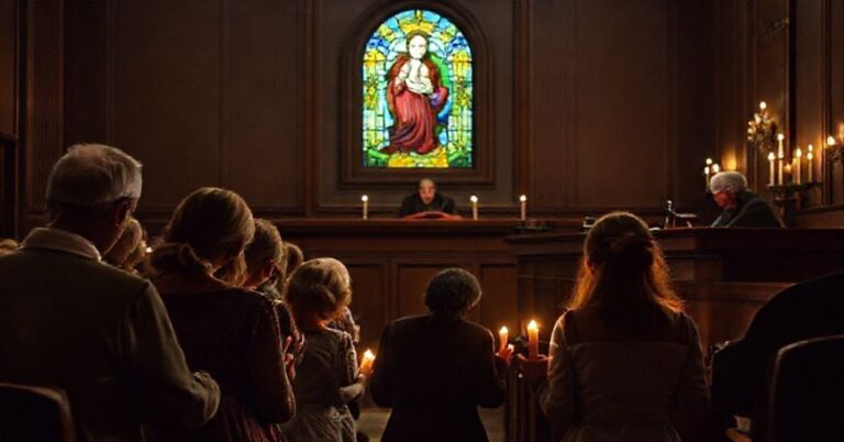 Rodzina katolicka modli się w sądzie w obliczu spadku aborcji