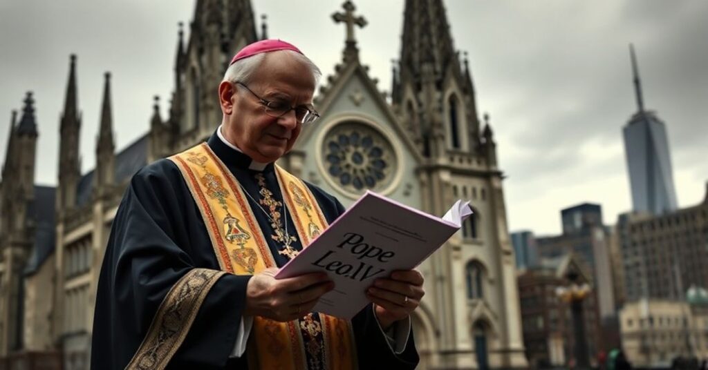 Ronald Hicks jako fałszywy "arcybiskup" Nowego Jorku przed katedrą św. Patryka