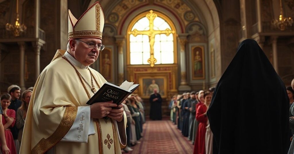 Katedra katolicka i tradycyjna liturgia symbolizująca konieczność poddania się władzy Chrystusa Króla w kontekście rosyjskiej schizmy