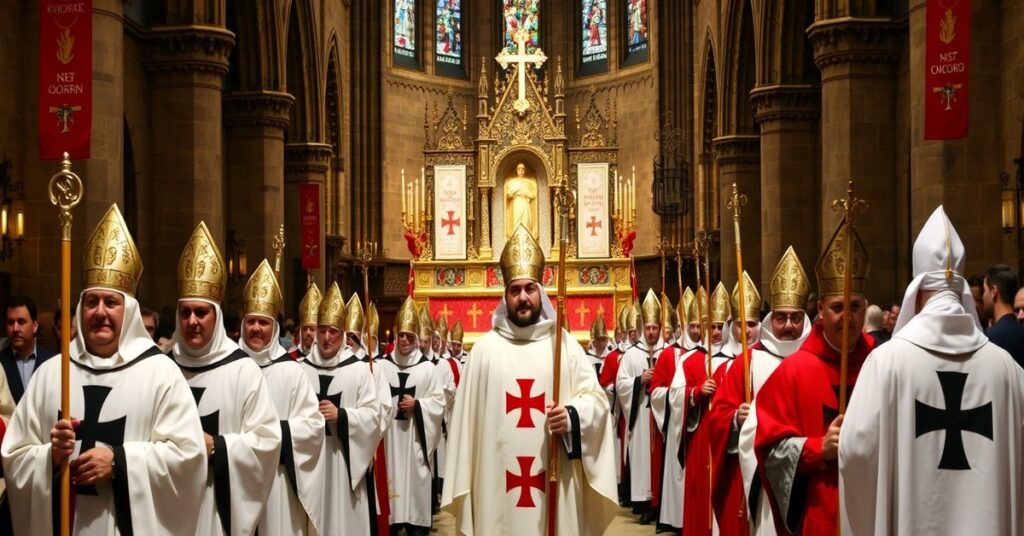 Procesja Rycerzy Kolumba w Sandomierzu - fałszywa pobożność modernistów w apostolskiej apostazji