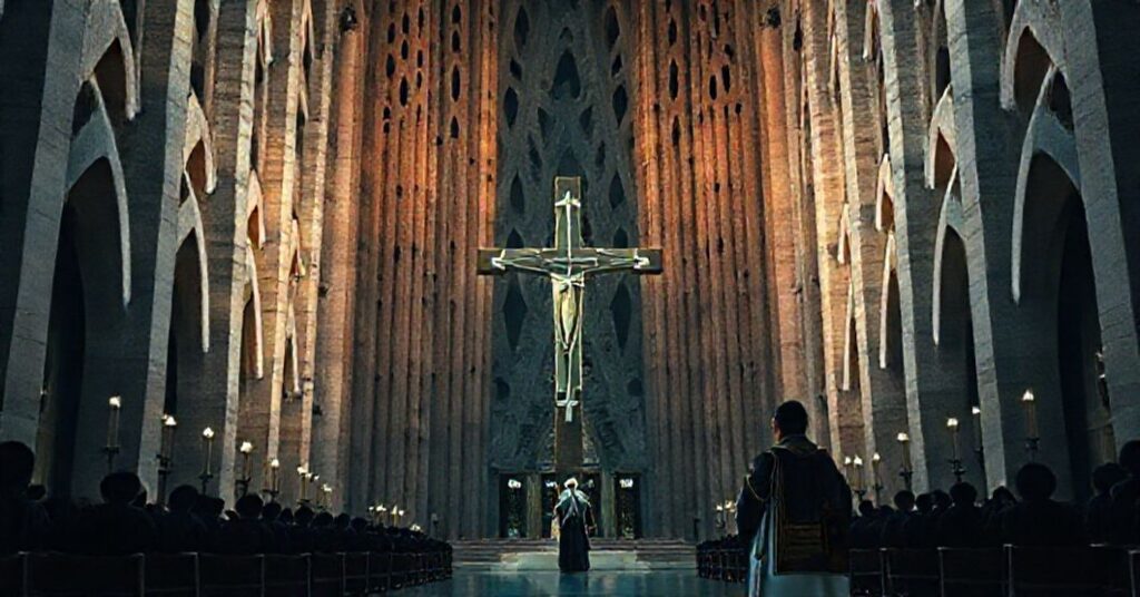 Krzyż na wieży Sagrada Familia – modernistyczny symbol bez sakralności