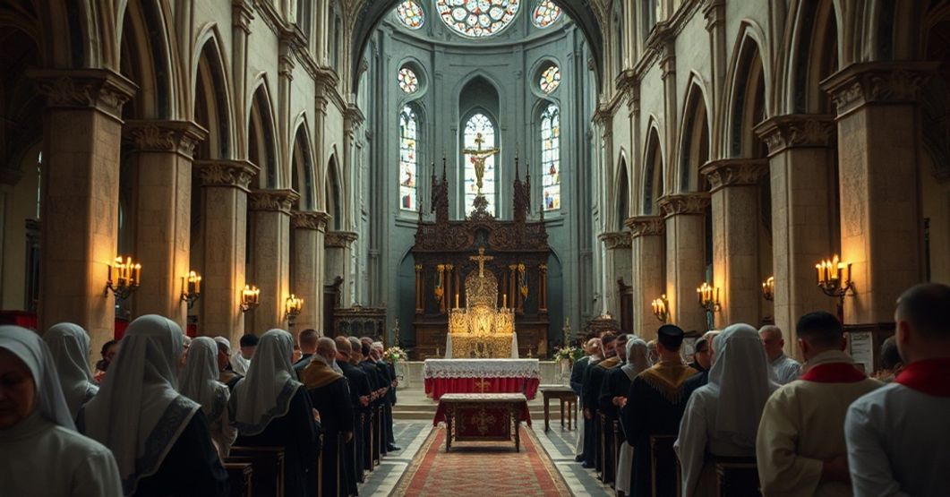Pustynia duchowa posoborowej "duchowości" podczas modlitwy za zmarłych w Sandomierskiej "katedrze"