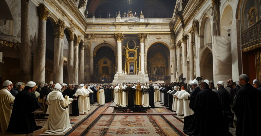 Bazylika Laterańska w Rzymie podczas tradycyjnej mszy wielkanocnej