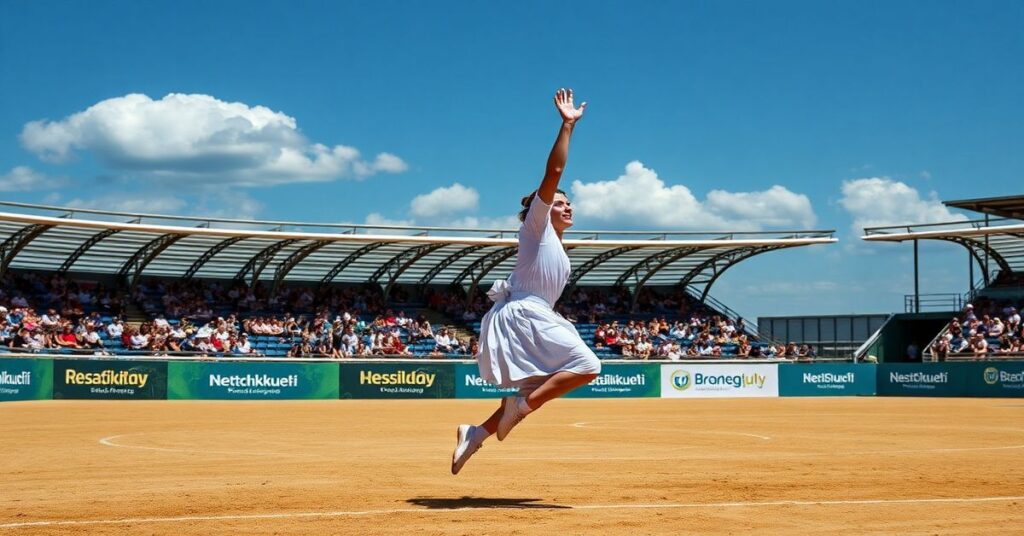 Sebastian Sawe przekracza metę maratonu z czasem 1:59.30 podczas zawodów w Londynie. Na tle kościół katolicki i modlący się wierni.