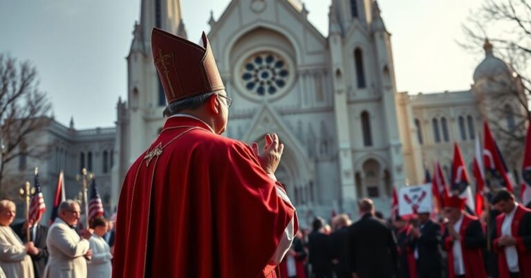 Tradycyjny katolicyzm: Sedewakantystyczna modlitwa przed nowoczesną katedrą św. Mateusza w Waszyngtonie