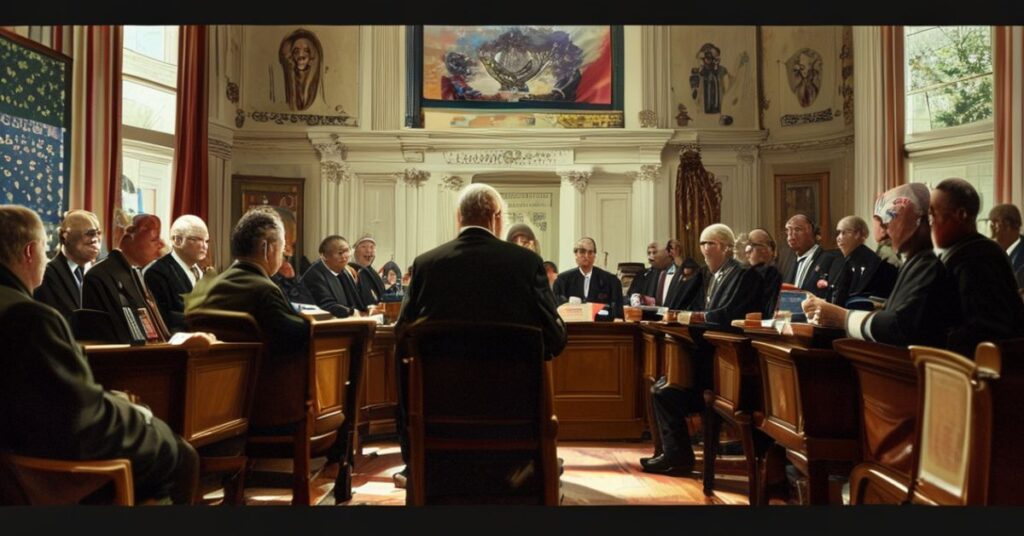 Senatowa debata na temat regulacji aborcji farmakologicznej z udziałem senatora Billa Cassidy'ego i protestujących na zewnątrz.