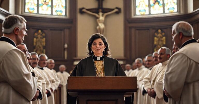 Siostra Nathalie Becquart podczas spotkań synodalnych w tradycyjnym środowisku kościelnym