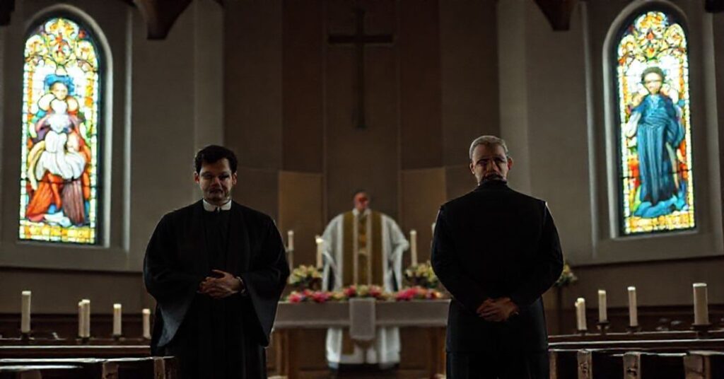 Przykład skandalicznego profanowania sakramentu bierzmowania przez jezuita Jamesa Martina w Św. Pawła Apostoła w Nowym Jorku w 2025 r., z udziałem homoseksualnego dziennikarza Gio Beniteza i jego partnera Tommy'ego DiDario.