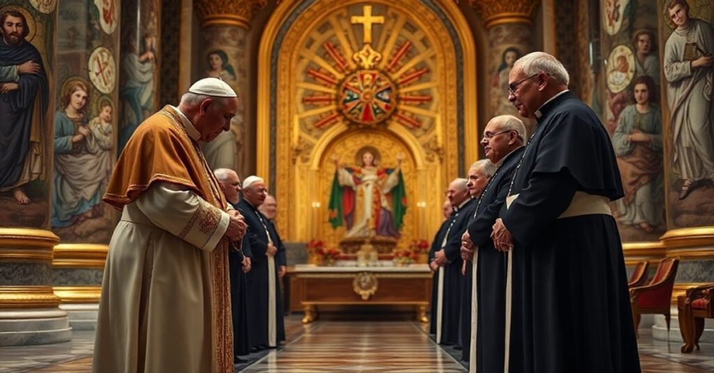 Scena z fałszywej "wizyty ad limina" uzurpatora Roberta Prevosta z biskupami słoweńska w Watykanie w 2026 roku.