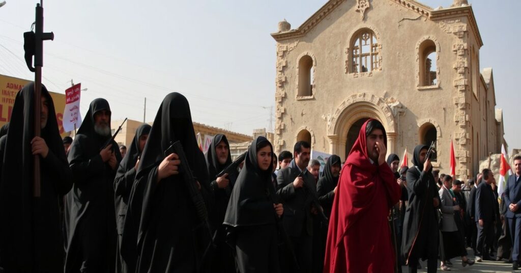 Chrześcijanie w Aleppo podczas procesji w Wielki Piątek po ataku na ich wspólnotę