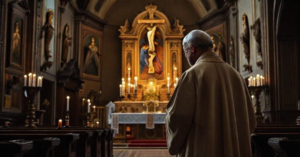 Sobór katedra tradycyjna wnętrze biskup modlitwa