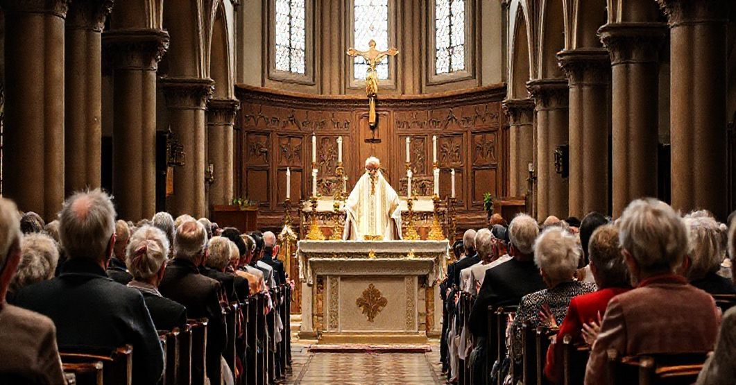 Sobór w Stoczku Klasztornym podczas spotkania podopiecznych domów pomocy społecznej.