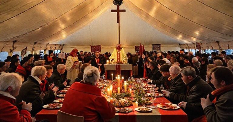 Sobótka na autostradzie dla protestujących rolników z biskupem Marcem Ailletem i księdzem Vincentem Morandim