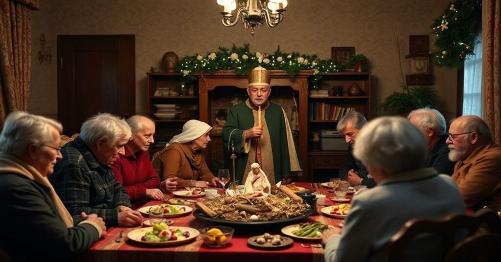 Sobótni wieczór wigilijny w Domu Opieki Caritas w Kaliszu - sceny bez sakramentów i bez odniesienia do Bożego Narodzenia