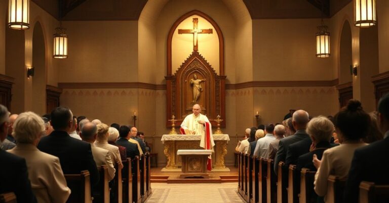 Zdjęcie przedstawia fałszywe poświęcenie kaplicy adoracji wieczystej przez modernistycznego "abpa" Józefa Guzdka w niekanonicznym kontekście novusordo.