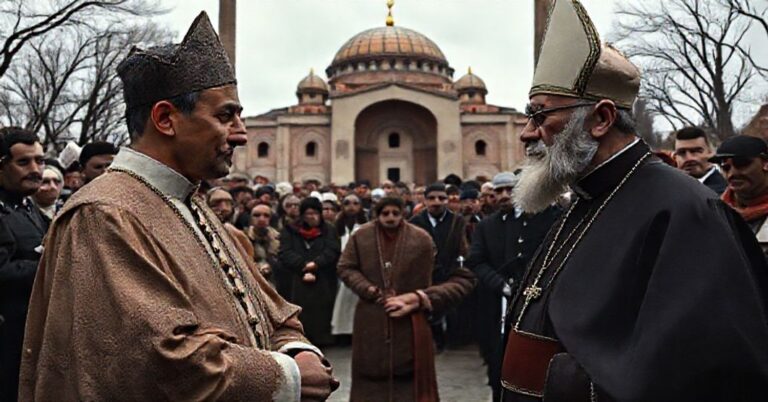 Zamachowiec Mehmet Ali Agca spotyka się z antypapieżem Leonem XIV w Izniku przed zbezczeszczoną Hagią Sophią