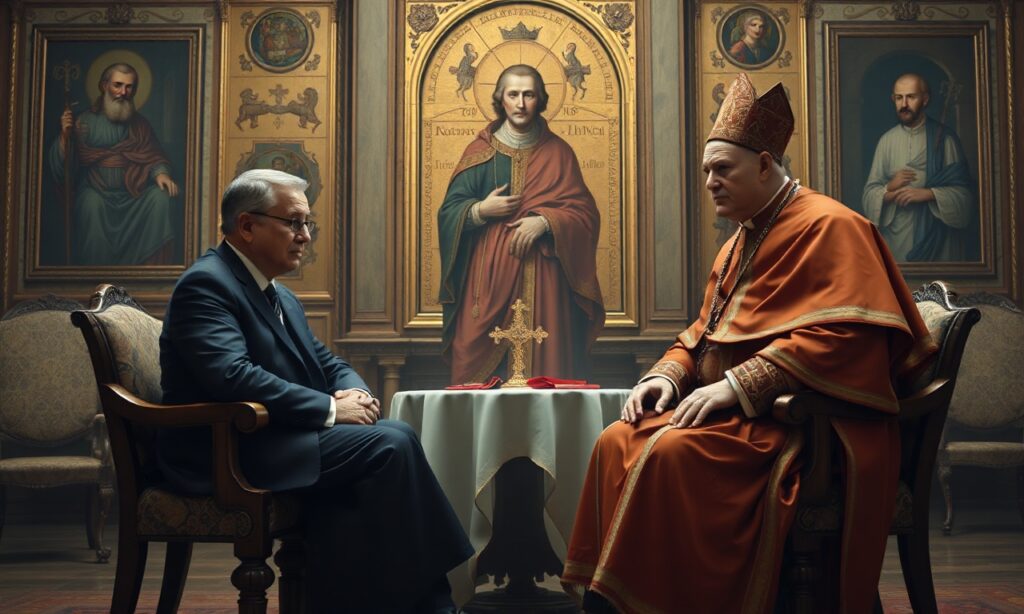 Zdjęcie premiera Donalda Tuska spotkania z uzurpatorem Leona XIV w Watykanie