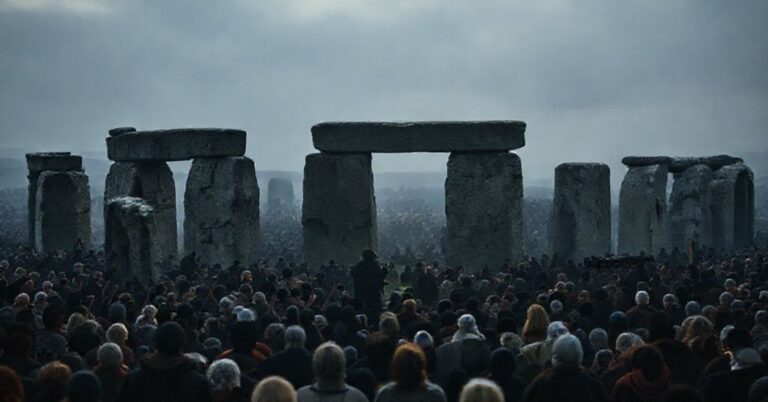 Tysiąc ludzi zgromadzonych w Stonehenge podczas pogańskiego święta przesilenia zimowego.