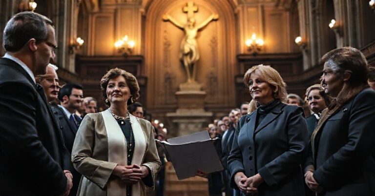 Uroczystość wręczenia Nagrody Sacharowa w Parlamencie Europejskim w Strasburgu, z udziałem Jana Poczobut i Mzii Amaglobeli na tle gotyckiego wnętrza.