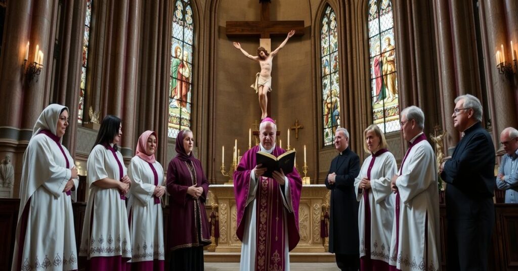 Sobotnia ceremonia ustanowienia świeckich lektorów w diecezji płockiej pod przewodnictwem biskupa Romana Marcinkowskiego.