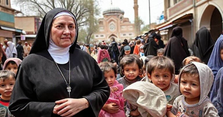 Katolicka siostra w Taszkencie wspierająca dzieci z biednych rodzin w kontekście synkretyzmu religijnego.