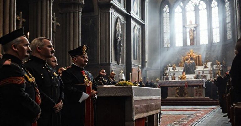 Warszawska katedra polowa w czasie pseudo-liturgii ku czci gen. Kazimierza Sosnkowskiego