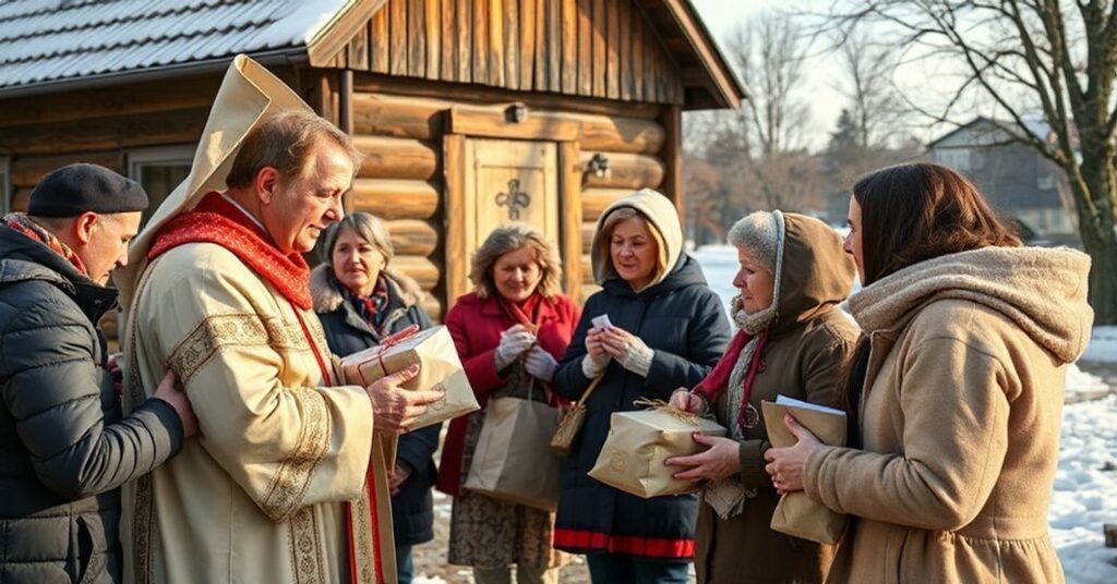 Tradycyjna katolicka akcja charytatywna "Szlachetna Paczka" w regionie świętokrzyskim. Wolontariusze stowarzyszenia "Wiosna" rozdają paczki z pomocą rodzinom potrzebującym.