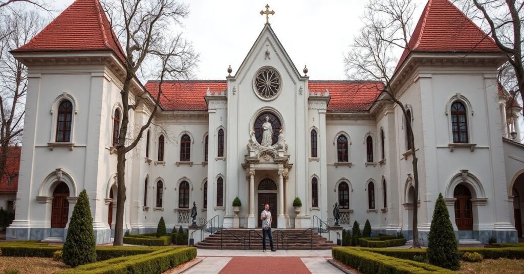 Portret Roberta Prevosta (Leona XIV) z peruwiańskimi pseudobiskupami w Ogrodach Watykańskich