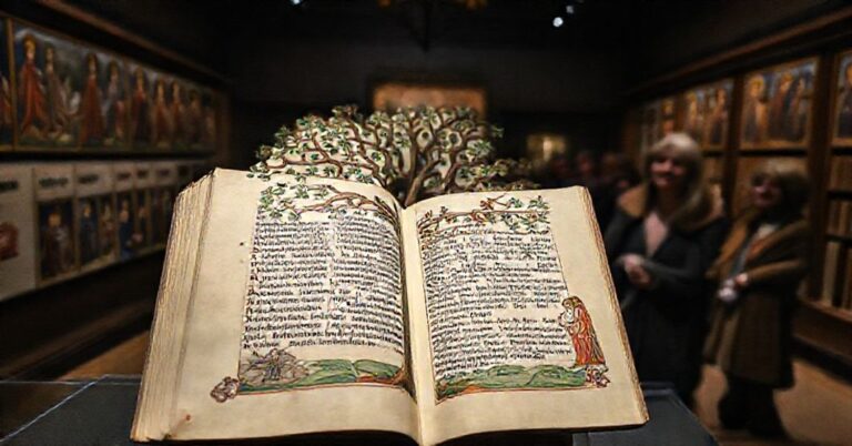 Medievalny manuskrypt Tickhill Psalter z Drzewem Jessego w muzeum Morgan Library