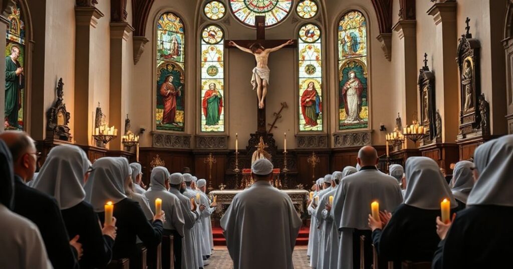 Tradycyjne zebranie katolickie w Krakowie z perspektywy sedewakantystów. Kaplica z tradycyjnymi elementami i czcią Eucharystii.