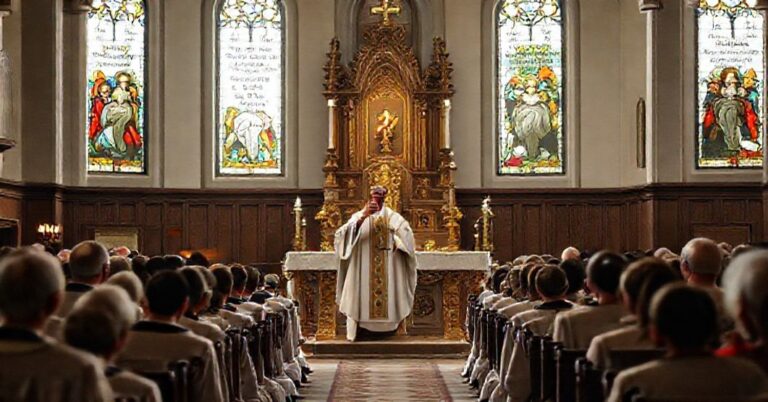 Tradycyjna msza trydencka z komunią pod język i klęczącymi wiernymi w świetle tradycji katolickiej