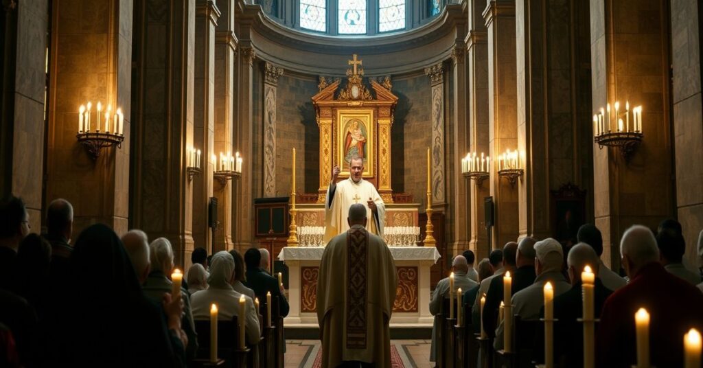 Sobór laterański w Rzymie z tradycyjną mszą świętą w rytach przedsoborowych.