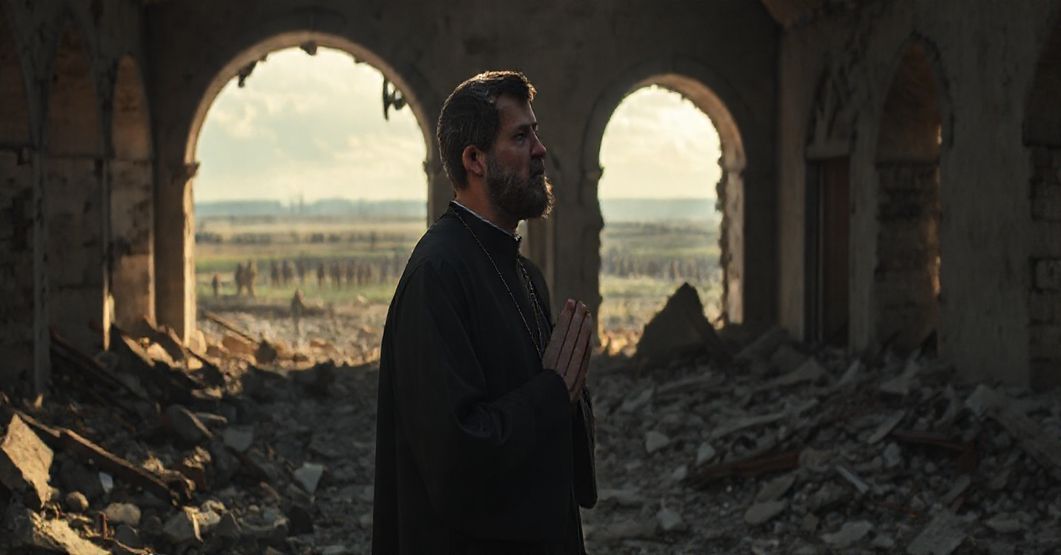 Prawdziwy męczennik za wiarę w tradycyjnym ukraińskim greckokatolickim kościele zniszczonym przez wojnę