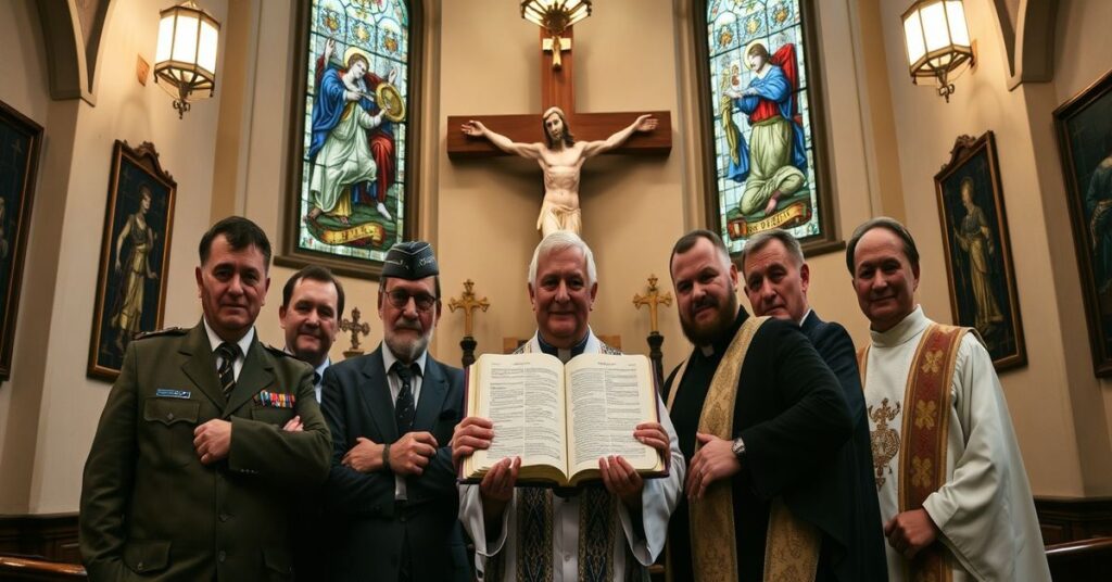 Grupa Ukraińców zatrzymana przez węgierskie służby z dużą ilością złota i gotówki przed wielkim krzyżem w tradycyjnym kościele katolickim