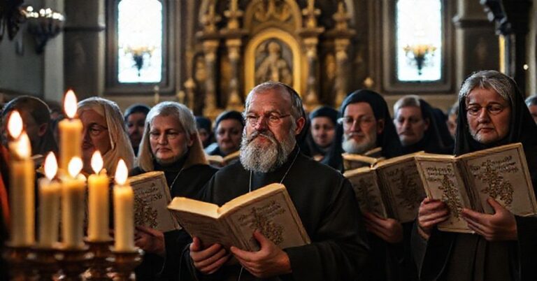 Poważna chwila w tradycyjnym kościele obrządku wschodniego z wiernymi Ukraińskiego Kościoła Greckokatolickiego w Polsce reagującymi na decyzję o przejściu na kalendarz gregoriański.