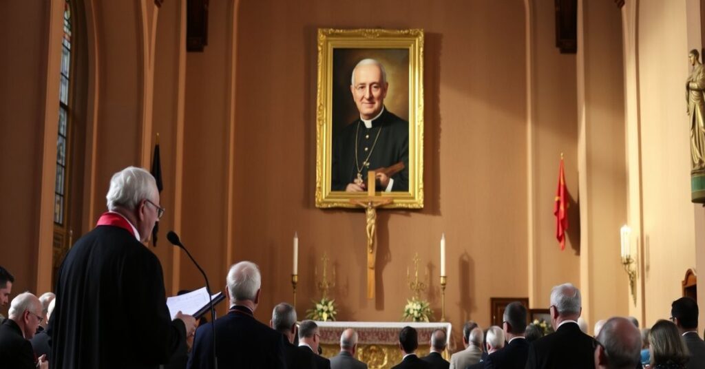 Uroczystość upamiętnienia ks. Marceliego Godlewskiego w kościele Wszystkich Świętych w Warszawie z udziałem abp. Adriana Galbasa.