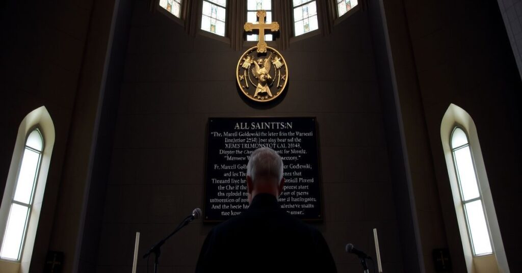 Uroczystość upamiętnienia ks. Marcelego Godlewskiego w kościele Wszystkich Świętych w Warszawie z udziałem abp. Adrian Galbasa