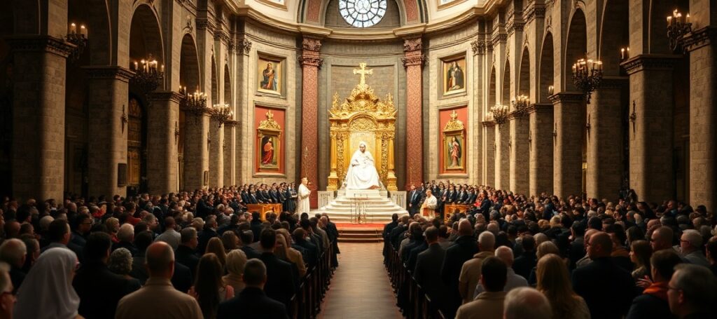 Uroczystość w sanktuarium Matki Bożej Różańcowej w Pompejach z okazji pierwszej rocznicy elekcji Leona XIV